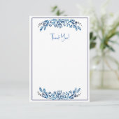 Blauw en Wit Dank u Kaarten (Staand voorkant)