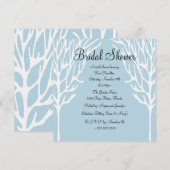 Blauw en wit - de Bridal Uitnodiging van de Schoet (Voorkant / Achterkant)