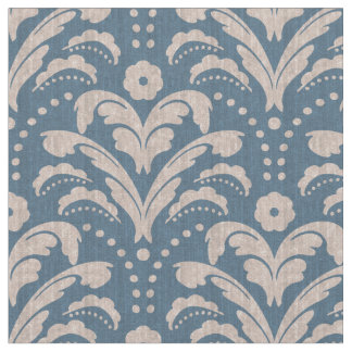 Blauw en wit deco-Damascus met  grunge Stof