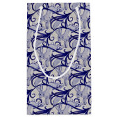 Blauw en wit deco-rabbijn met tapijten klein cadeauzakje (Achterkant)