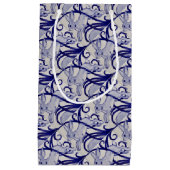 Blauw en wit deco-rabbijn met tapijten klein cadeauzakje (Voorkant)