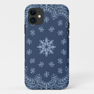 Blauw en wit decoratief paisleypatroon Case-Mate iPhone case