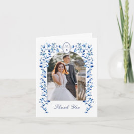 Blauw en wit delft foto Weddenschap Bedankkaart