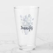Blauw en wit Delft stijl tulp boeket ontwerp Glas (Achterkant)