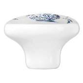 Blauw en wit Delft stijl tulp boeket ontwerp Keramische Knop (Zijkant)