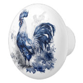 Blauw en wit Delfts haan met bloemen Keramische Knop (Rechts)