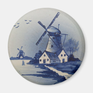 Blauw en wit Delfts kunstwerk schilderij uit het v Magneet