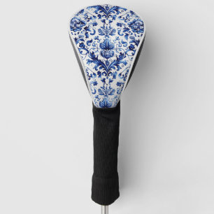 Blauw en wit Delfts stijl bloemenpatroon van ornam Golfheadcover