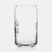 Blauw en wit Delfts stijl kunstreiger met bloemen Blikvorm Glas (Links)