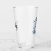 Blauw en wit Delfts stijl kunstreiger met bloemen Glas (Rechts)