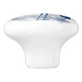 Blauw en wit Delfts stijl kunstreiger met bloemen Keramische Knop (Zijkant)