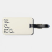 Blauw en wit Delfts stijl pauw met bloemen Bagagelabel (Achterkant horizontaal)