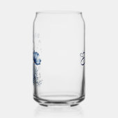 Blauw en wit Delfts stijl wildflower boeket Blikvorm Glas (Links)