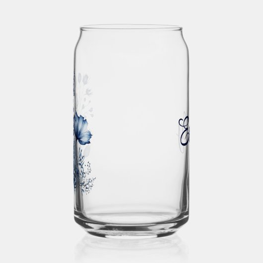 Blauw en wit Delfts stijl wildflower boeket Blikvorm Glas (Links)