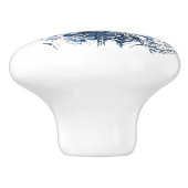 Blauw en wit Delfts stijl wildflower boeket Keramische Knop (Zijkant)