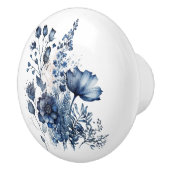 Blauw en wit Delfts stijl wildflower boeket Keramische Knop (Rechts)