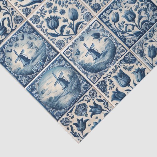 Blauw en Wit Delfts Tegels Decoupage Tissuepapier (Detail)