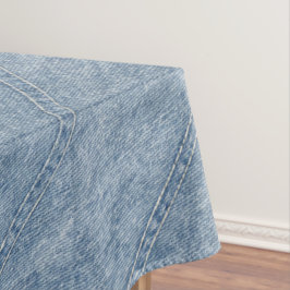 Blauw en wit denim jeans look tafelkleed