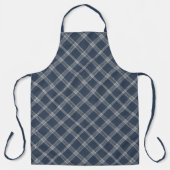 Blauw en wit denim look schort (Voorkant)