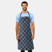 Blauw en wit denim look schort (Gedragen)