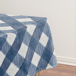 Blauw en wit denim look tafelkleed