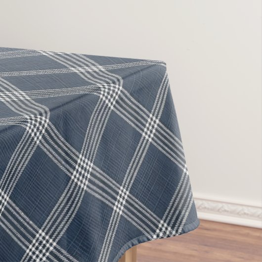 Blauw en wit denim look tafelkleed (Voorbeeld)