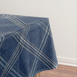 Blauw en wit denim look tafelkleed