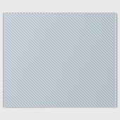 blauw en wit diagonaal strepenpatroon cadeaupapier (Vlak)