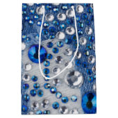 Blauw en wit diamant Blauw Jean Patroonontwerp Medium Cadeauzakje (Voorkant)