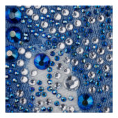 Blauw en wit diamant Blauw Jean Patroonontwerp Perfect Poster (Voorkant)