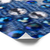 Blauw en wit diamant Blauw Jean Patroonontwerp Perfect Poster (Hoek)