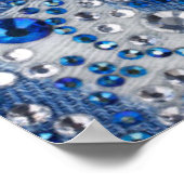 Blauw en wit diamant Blauw Jean Patroonontwerp Poster (Hoek)