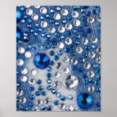 Blauw en wit diamant Blauw Jean Patroonontwerp Poster (Voorkant)