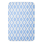 Blauw en wit diamantpatroon badmat (Voorkant Verticaal)