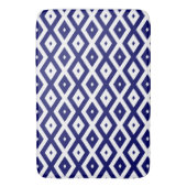 Blauw en wit diamantpatroon badmat (Voorkant Verticaal)
