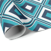 Blauw en wit diamantpatroon cadeaupapier (Rol Hoek)