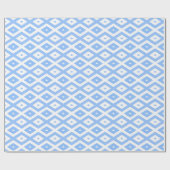 Blauw en wit diamantpatroon cadeaupapier (Vlak)