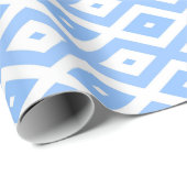 Blauw en wit diamantpatroon cadeaupapier (Rol Hoek)