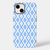 Blauw en wit diamantpatroon Case-Mate iPhone case (Achterkant)