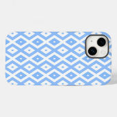 Blauw en wit diamantpatroon Case-Mate iPhone case (Achterkant (horizontaal))
