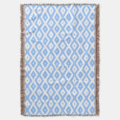 Blauw en wit diamantpatroon deken (Voorkant Verticaal)