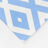 Blauw en wit diamantpatroon fleece deken (Hoek)