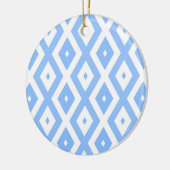 Blauw en wit diamantpatroon keramisch ornament (Links)