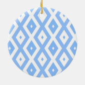 Blauw en wit diamantpatroon keramisch ornament (Achterkant)