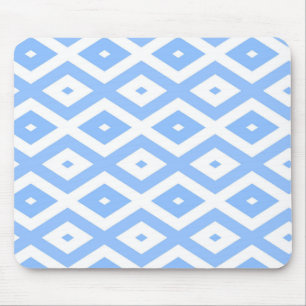 Blauw en wit diamantpatroon muismat