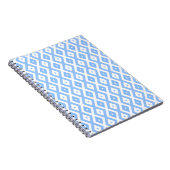 Blauw en wit diamantpatroon notitieboek (Rechterzijde)