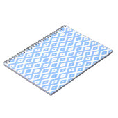 Blauw en wit diamantpatroon notitieboek (Linkerzijde)