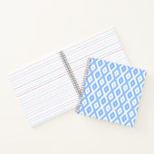 Blauw en wit diamantpatroon notitieboek (Binnen)