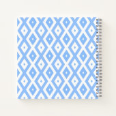 Blauw en wit diamantpatroon notitieboek (Achterkant)
