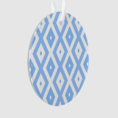Blauw en wit diamantpatroon ornament (voorkant)